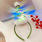 Diadema navideña luminosa con copo de nieve para mujer