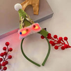 Diadema navideña luminosa con copo de nieve para mujer