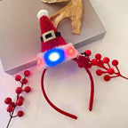 Diadema navideña luminosa con copo de nieve para mujer