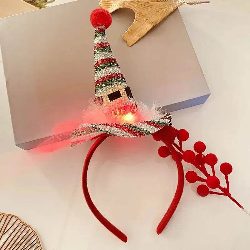 Diadema navideña luminosa con copo de nieve para mujer
