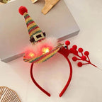 Diadema navideña luminosa con copo de nieve para mujer