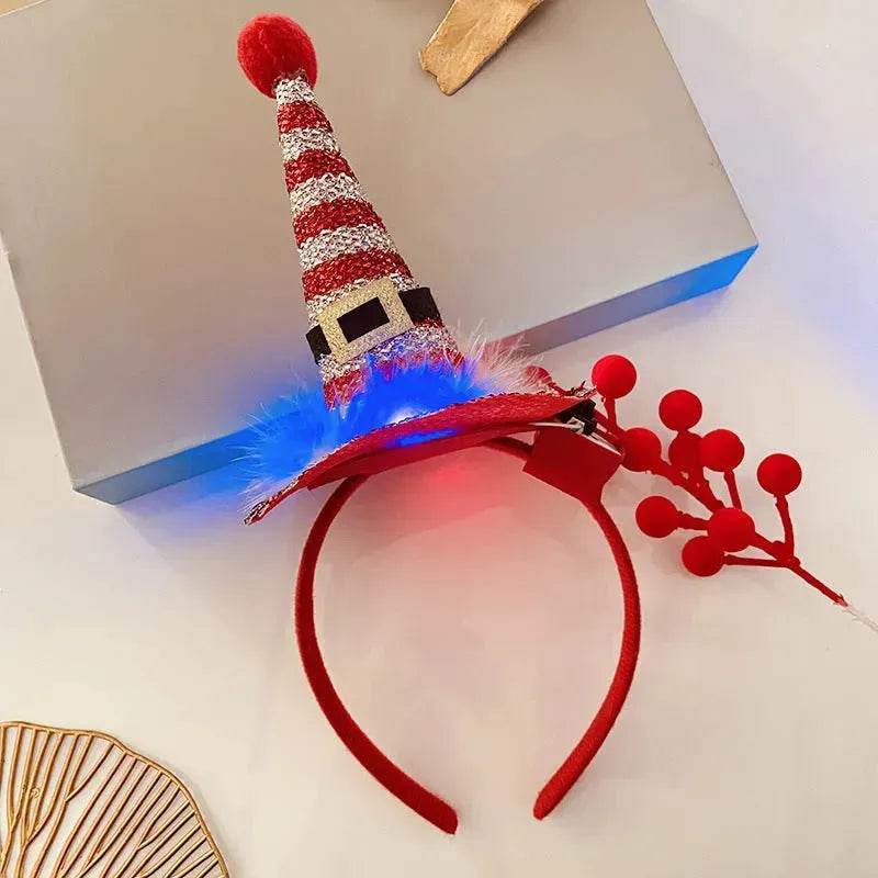 Diadema navideña luminosa con copo de nieve para mujer
