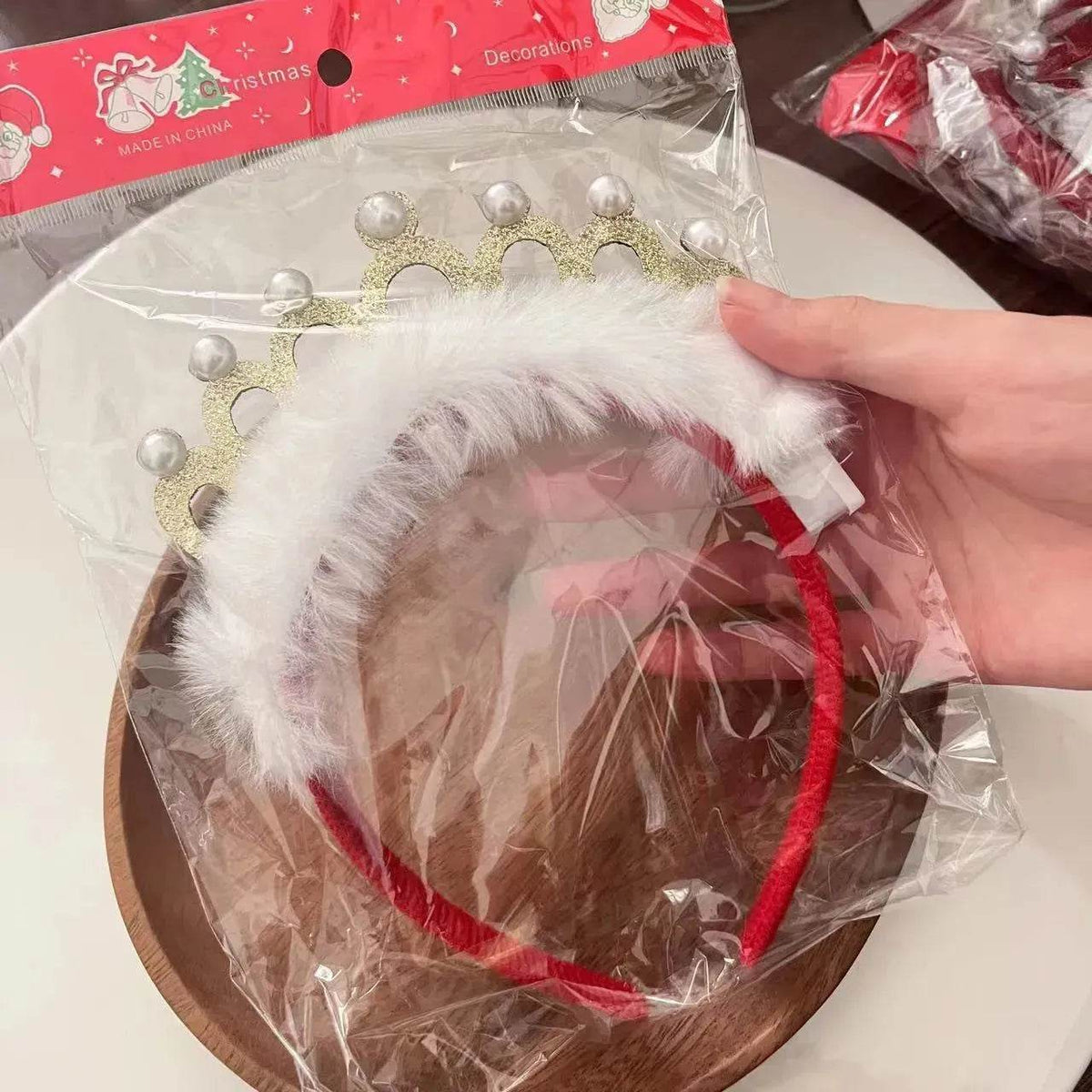Diadema navideña luminosa con copo de nieve para mujer