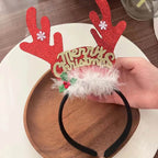 Diadema navideña luminosa con copo de nieve para mujer
