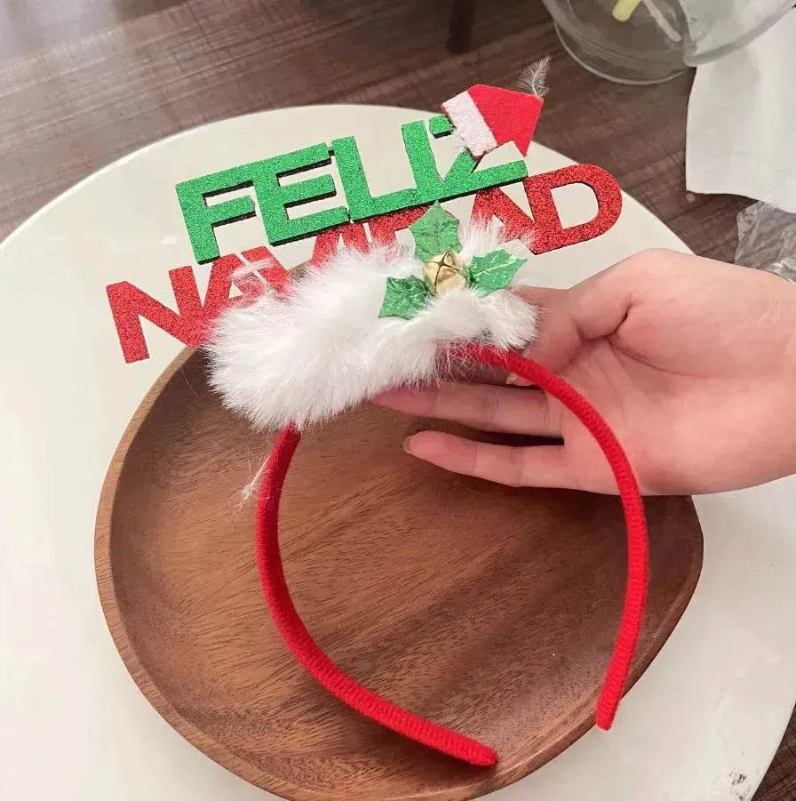 Diadema navideña luminosa con copo de nieve para mujer