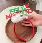 Diadema navideña luminosa con copo de nieve para mujer