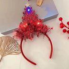 Diadema navideña luminosa con copo de nieve para mujer