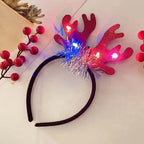 Diadema navideña luminosa con copo de nieve para mujer