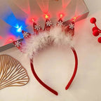 Diadema navideña luminosa con copo de nieve para mujer