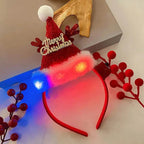 Diadema navideña luminosa con copo de nieve para mujer