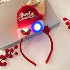 Diadema navideña luminosa con copo de nieve para mujer