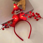 Diadema navideña luminosa con copo de nieve para mujer