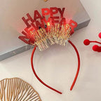 Diadema navideña luminosa con copo de nieve para mujer