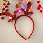 Diadema navideña luminosa con copo de nieve para mujer