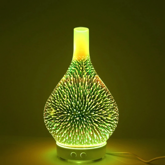 Difusor de aceites esenciales AromaBurst con cristal 3D y luces LED