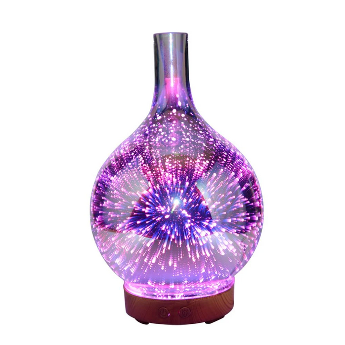 Difusor de aceites esenciales AromaBurst con cristal 3D y luces LED