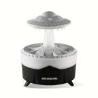 Difusor de aceites esenciales con efecto lluvia, luz LED y humidificador
