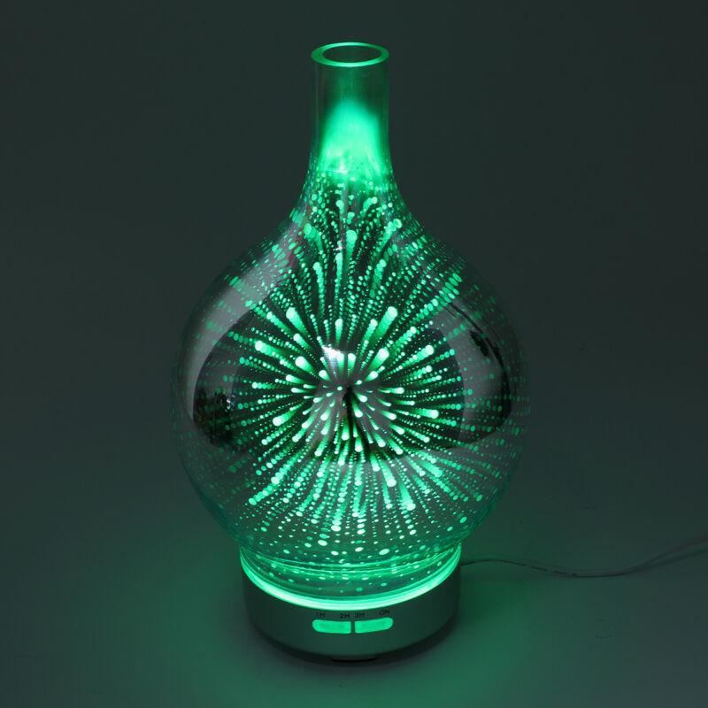 Difusor de aceites esenciales y humidificador con efecto 3D de fuegos artificiales