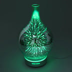 Difusor de aceites esenciales y humidificador con efecto 3D de fuegos artificiales