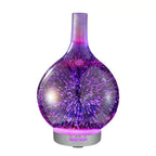 Difusor de aceites esenciales y humidificador con efecto 3D de fuegos artificiales
