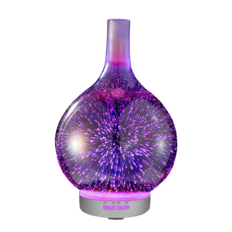 Difusor de aceites esenciales y humidificador con efecto 3D de fuegos artificiales