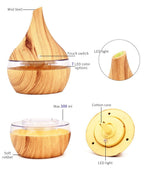 Difusor de aceites esenciales ultrasónico con efecto madera