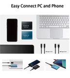 Disco duro externo de 100 GB con conexión ultrarrápida USB-C y USB 3.1