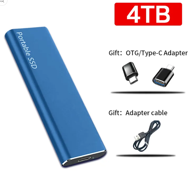 Disco duro externo portátil USB-C de 4 TB para PC y Mac