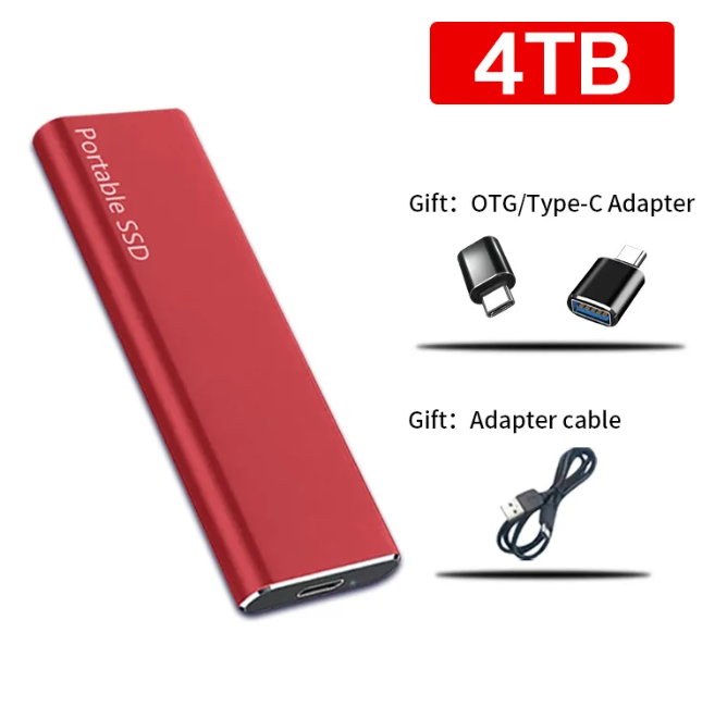Disco duro externo portátil USB-C de 4 TB para PC y Mac