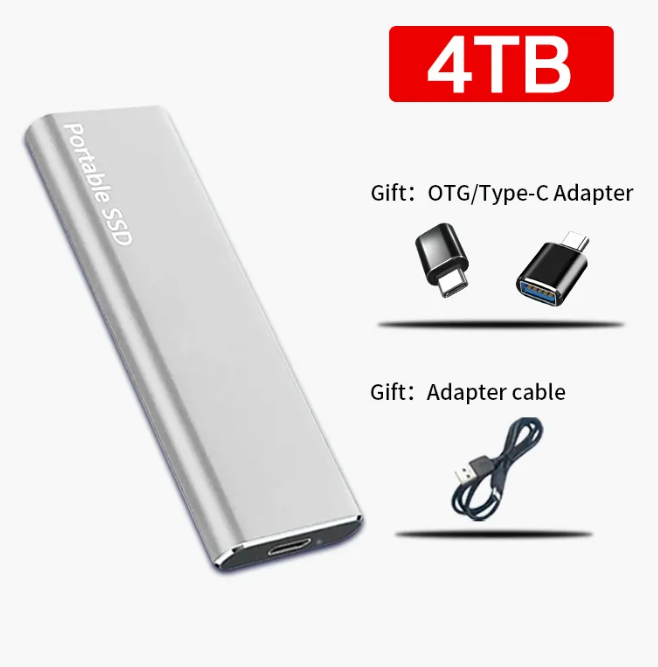 Disco duro externo portátil USB-C de 4 TB para PC y Mac