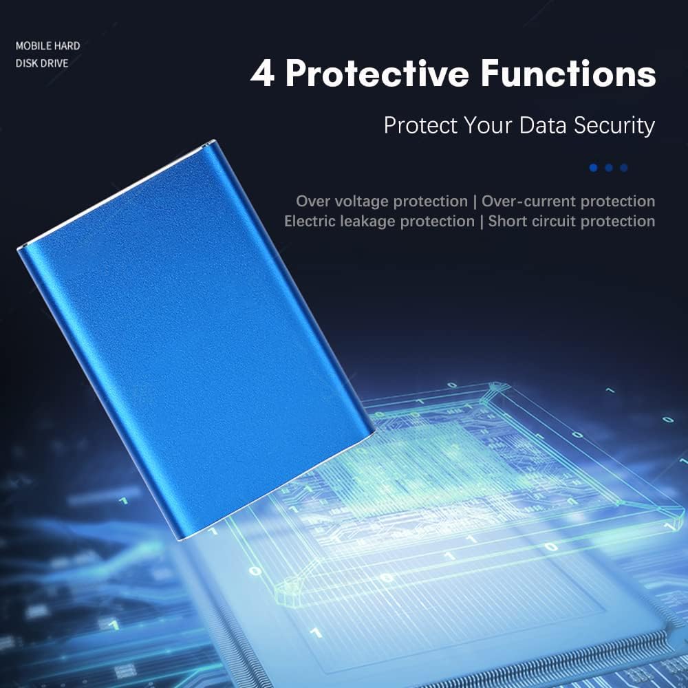Disco duro portátil de 1 TB USB 3.0 con carcasa metálica y transferencia de alta velocidad