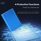 Disco duro portátil de 1 TB USB 3.0 con carcasa metálica y transferencia de alta velocidad