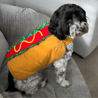 Disfraz de perrito caliente para perros, traje de Halloween de una pieza con correas ajustables de velcro, tallas XS a 2