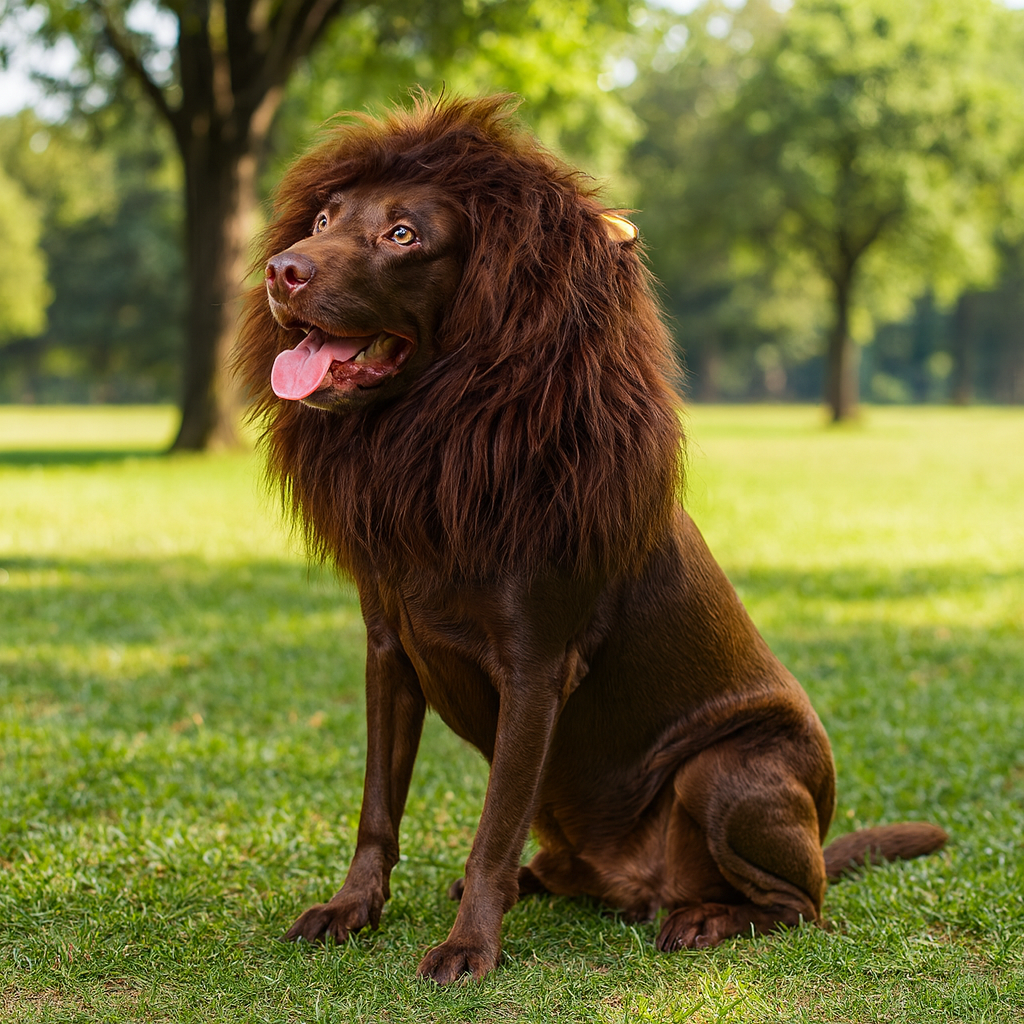 Disfraz de melena de león para perros en Halloween, melena de león de peluche con orejas para perros medianos y grandes,