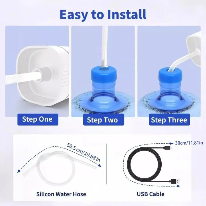 Dispensador automático para garrafas de agua – Bomba recargable de un toque para garrafas de 19 litros, higiénico y port