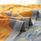 Edredón de algodón premium con elegante estampado de hojas