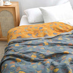 Edredón de algodón premium con elegante estampado de hojas