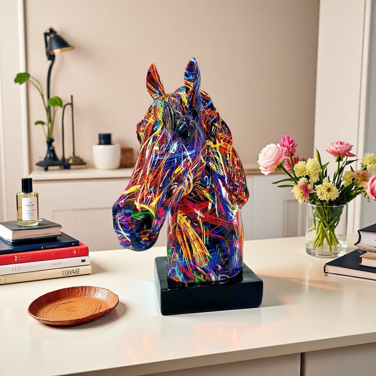 Escultura artística de caballo de resina de alta calidad