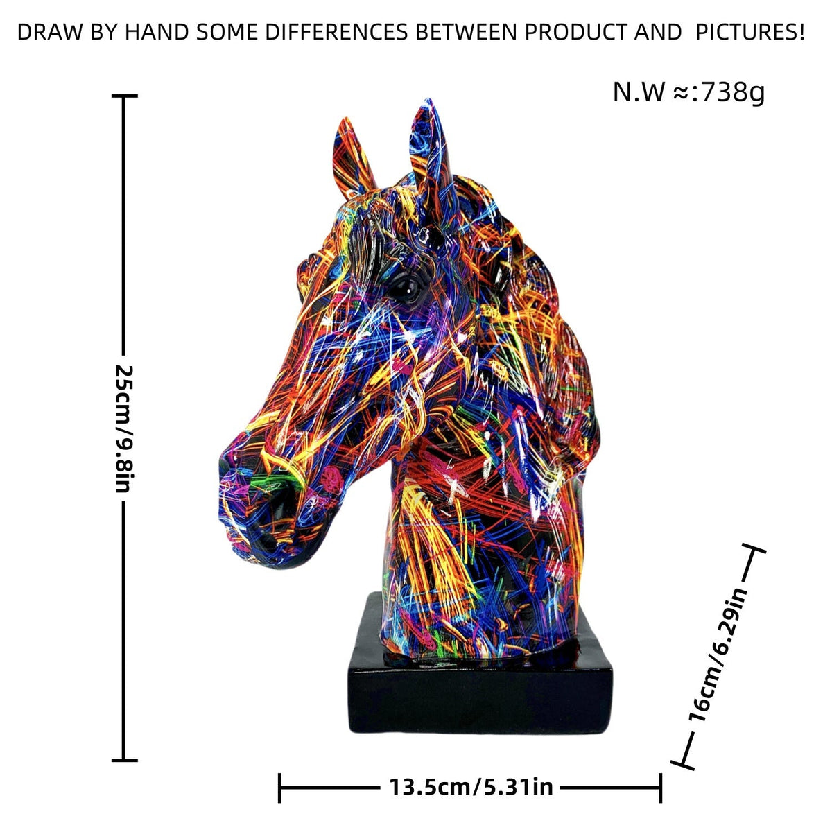 Escultura artística de caballo de resina de alta calidad