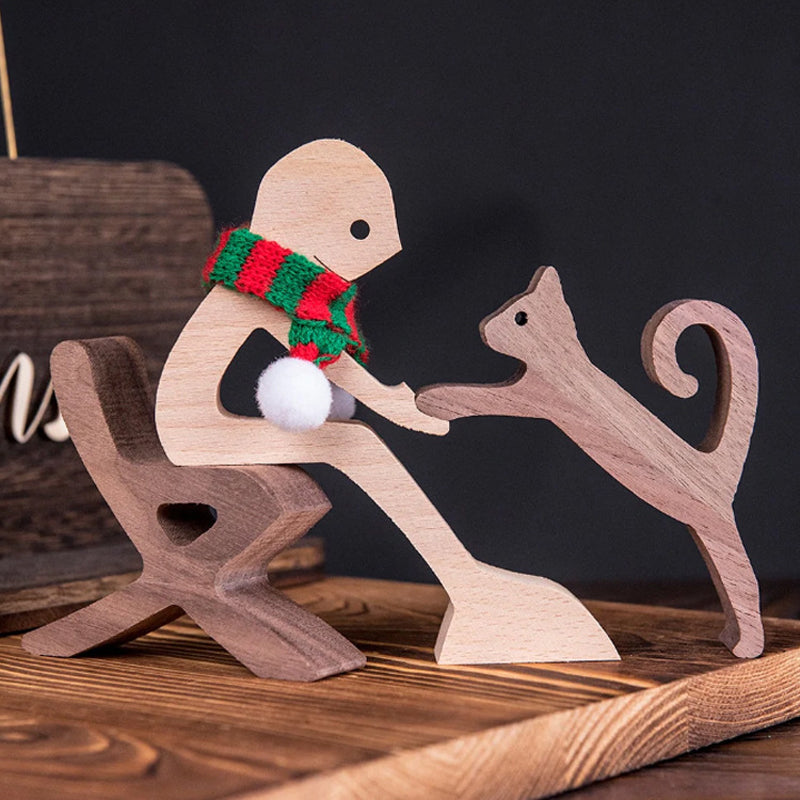 Escultura de madera para amantes de las mascotas
