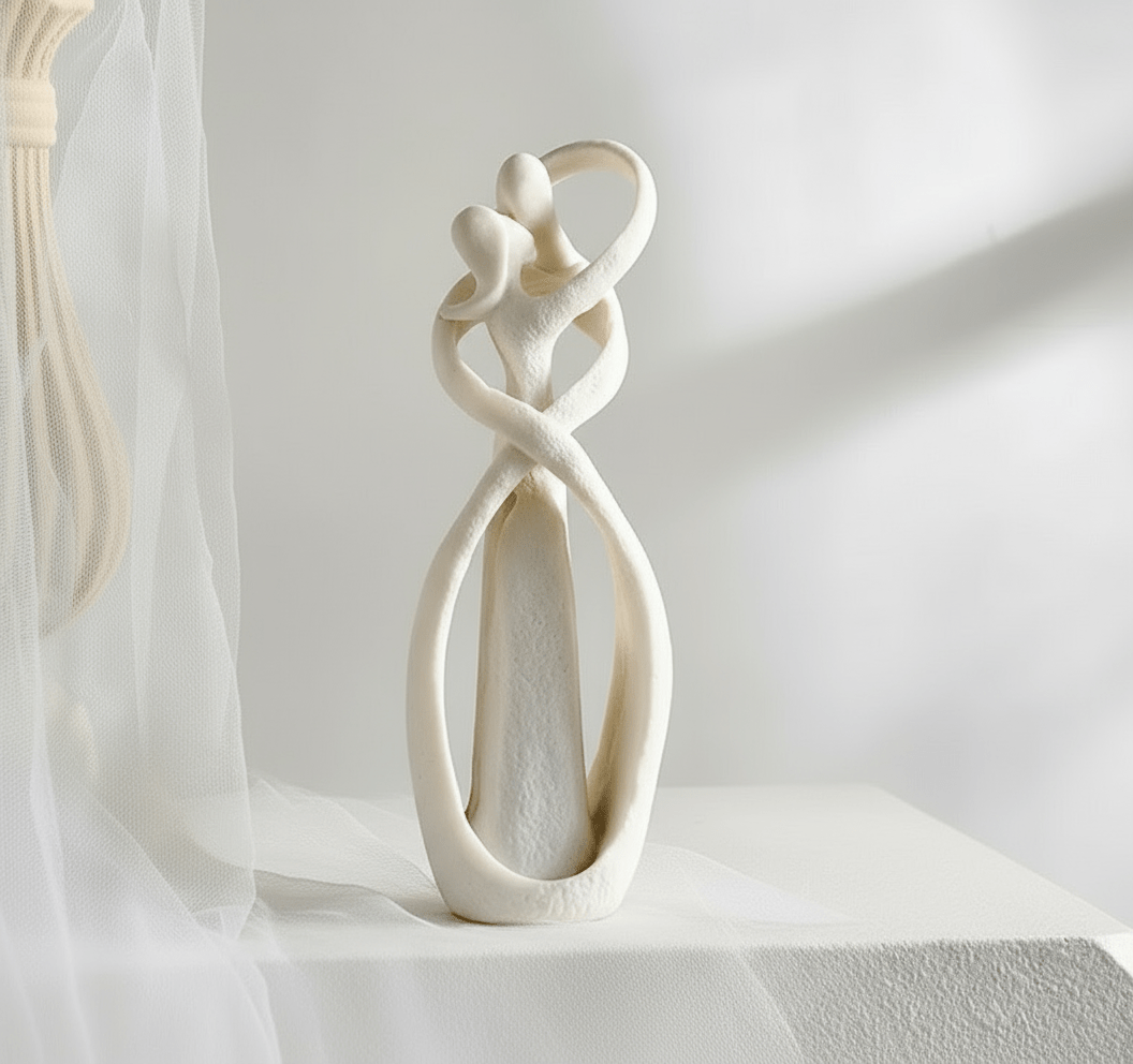 Escultura decorativa Armonia Embrace – Obra de arte que simboliza amor y conexión