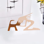 Escultura de madera para amantes de las mascotas — Figura decorativa perro y familia