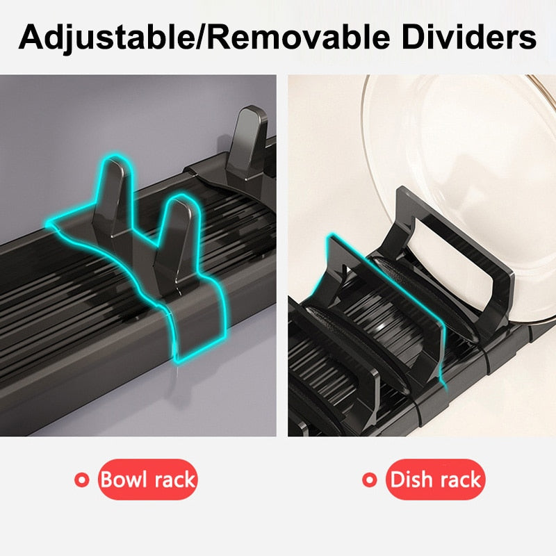 Escurreplatos ajustable con compartimentos regulables