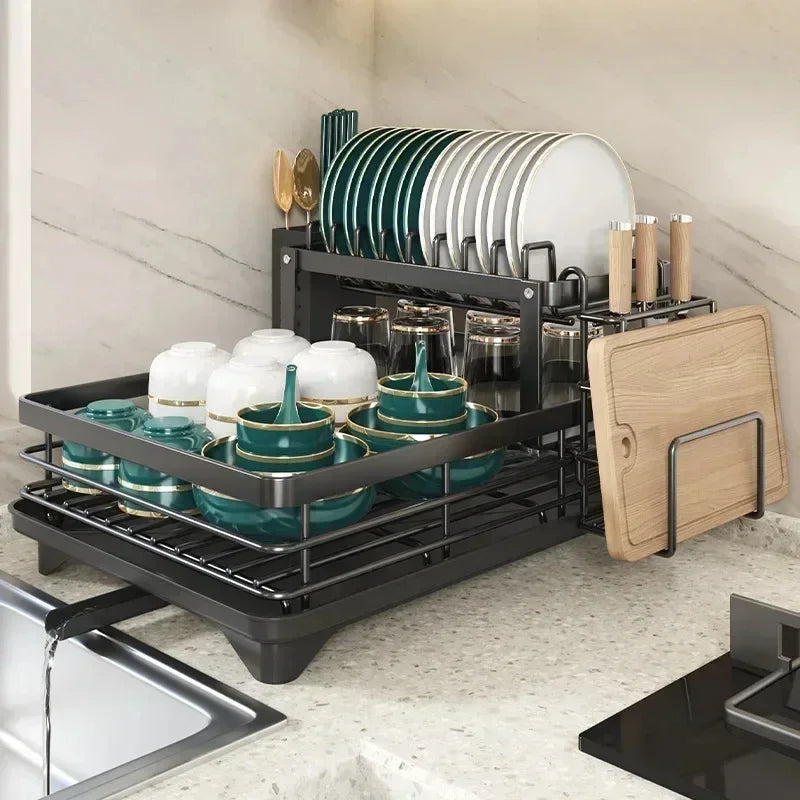 Escurreplatos ajustable – Organizador de cocina compacto y versátil