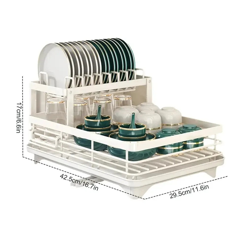 Escurreplatos ajustable – Organizador de cocina compacto y versátil