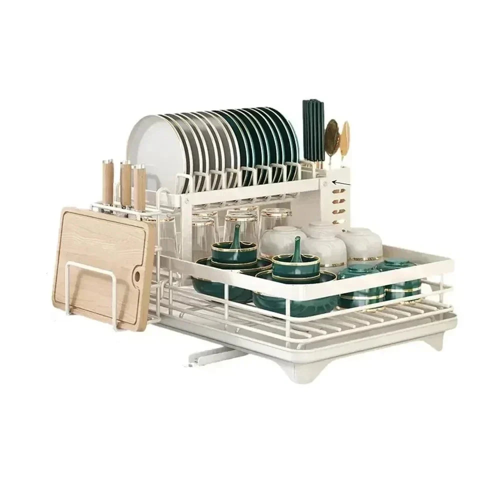 Escurreplatos ajustable – Organizador de cocina compacto y versátil