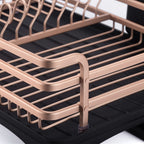 Escurreplatos de aluminio mate con bandeja ajustable