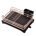 Escurreplatos de aluminio mate con bandeja ajustable