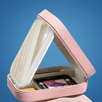 Espejo con luz LED y organizador de maquillaje GlowSpace con ángulo ajustable