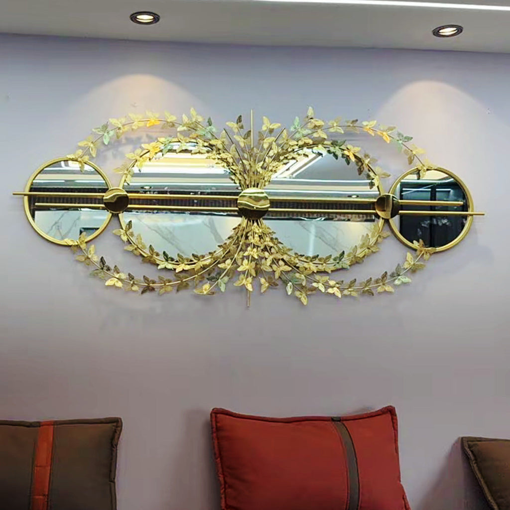Espejo de pared decorativo con diseño floral